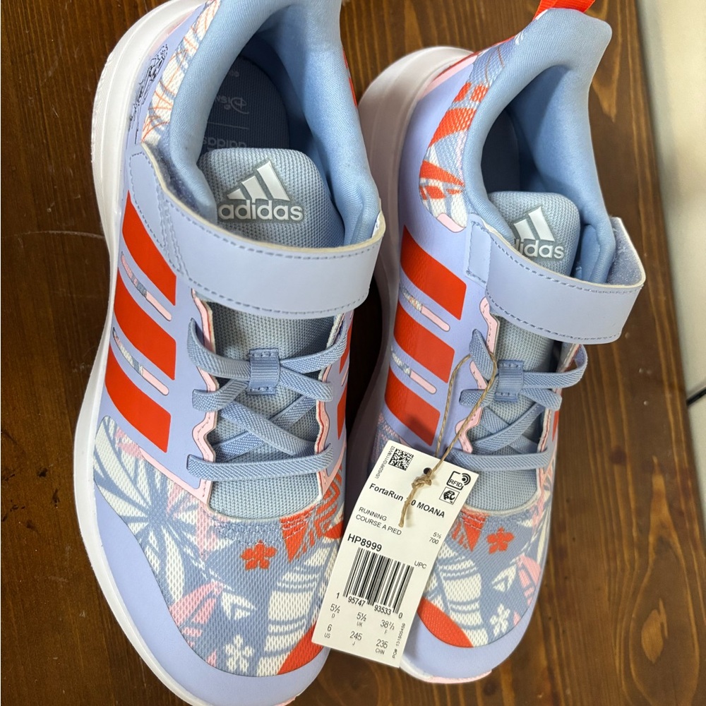 Adidas Kids Shoes - Light Blue and Orange
